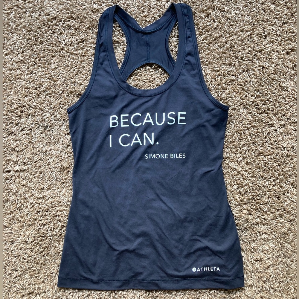 Athleta Simone Biles “Because I Can” Racer back Tank top